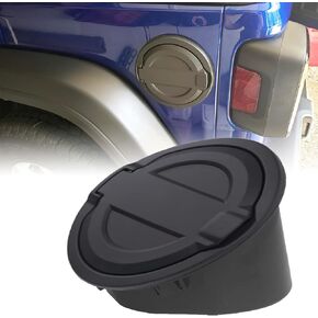 Black Gas Cap Cover Fuel Filler Door Cover Aluminum Gas Tank Door Compatible with 2018-2022 JL Unlimited JL(JLU) Sahara Rubicon