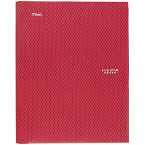 Five Star Two Pocket Folder with Prongs (Plastic, Red)