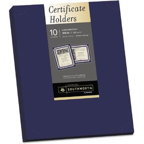 حامل شهادة، كحلي، مخزون كتان 105 رطل، 12 × 9 1/2، 10/عبوة in Kuwait