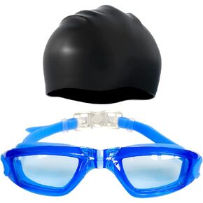 Swim Goggles and swim cap, Swimming Goggles with anti-fog function for man and woman.