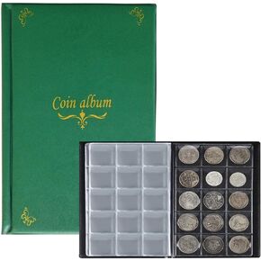 150 Pockets Coins Collection Book Holders for Collectors, Quarter Dollar Storage Coin Supplies, Clear Pockets with Flap, Souvenir Collection Supplies for Hobby Collecting (Black)