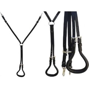 CHALLENGER Horse Amish Western Working Tack Black Leather Double Strap Crupper 975BK7000