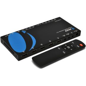 OREI 4x1 4K HDMI Switch with Audio Extraction - HDMI 2.0 & HDCP 2.2 Compliant. Supports ARC, HDR10+ and RS-232 Control - with IR Remote (UHDS-401A)