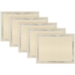 50 Sheet Award Certificate Paper, Silver Foil Metallic Border, Ivory Letter Size Blank Paper, by Better Office Products, Diploma Certificate Paper, Laser and Inkjet Printer Friendly, 8.5 x 11 Inches