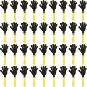 36 Pcs Hand Clappers 7.5 Inch Plastic Clappers Noisemakers Party Favors Clapping Noise Maker Birthdays Game Prizes Classroom Rewards Football Sporting Events Cheers Supplies (Black,White)