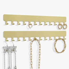 Necklace Holder Hanging Jewelry Organizer - Jewelry Organizer for Necklace, Self-Adhesive Necklace Organizer, Wall Jewelry Organizer,2 PCS, Black
