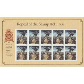 Repeal of the Stamp Act 1766 Forever Stamp Sheet of 10