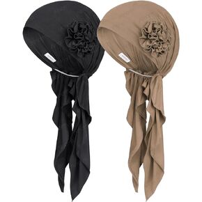 Alnorm Pretied Head Scarves for Women Featuring Long Tail Finish Made of Stretchy Viscose