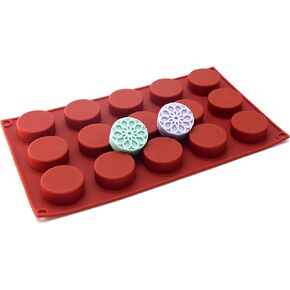 X-Haibei Round Flower Bar Silicone Mold Chocolate Guest Sample Soap Making Dia.1.5inch per cell
