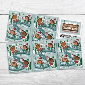 Holiday Elves Postage Stamps (5 Booklet, 100 Stamps) for USPS