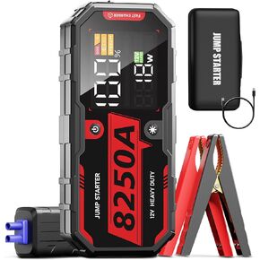 8250A Jump Starter Heavy Duty Battery Jump Starter Battery Pack (for 16.0+L Gas or up to 14.0+L Diesel), 2 USB-C Power Bank, 12V Auto Battery Booster Jump Box, 48-Months Stand-by Time