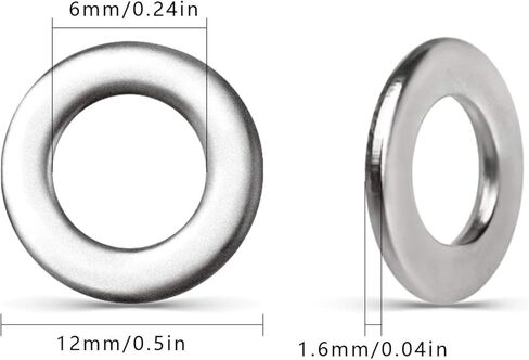 50 قطعة 12 مم من الفولاذ المقاوم للصدأ، غسالات مستديرة فضية لعلامات مجوهرات سوار مشابك السيارات (12 مم) in Kuwait
