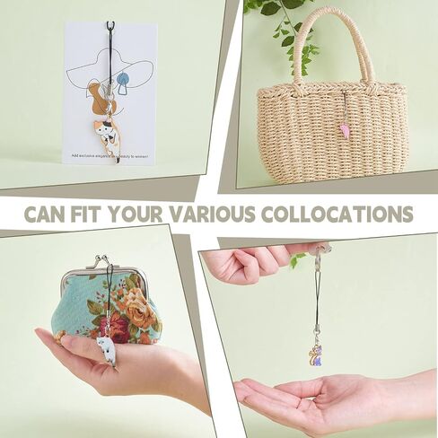 12pcs Cat Keychain Pendant, Cat Charm for Mobile Phone, Cat Keychain Accessories, for Jewelry Making Accessories Handmade Decoration, Length About 90~100mm in Saudi Arabia