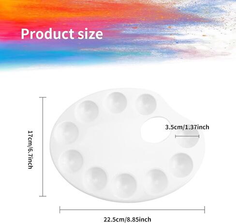 30 عبوة من لوحات صينية الطلاء، لوحة طلاء بلاستيكية مع فتحة إبهام، منصات طلاء بيضاوية للبالغين أو الطلاب لصف الرسم الحرفي in Kuwait
