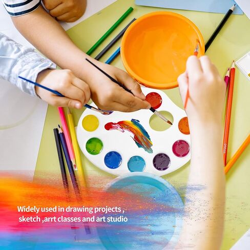 30 عبوة من لوحات صينية الطلاء، لوحة طلاء بلاستيكية مع فتحة إبهام، منصات طلاء بيضاوية للبالغين أو الطلاب لصف الرسم الحرفي in Kuwait