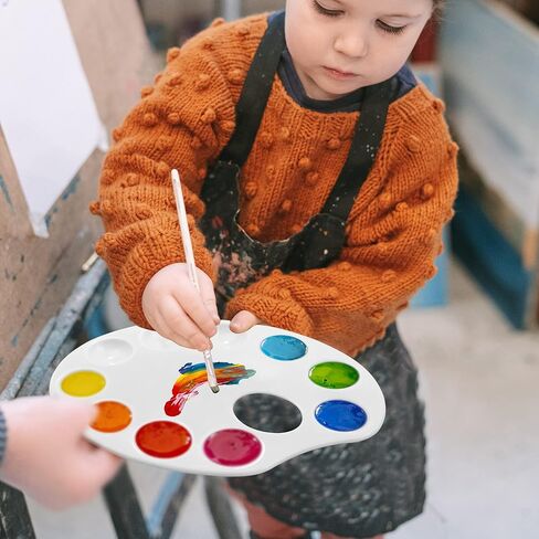 30 عبوة من لوحات صينية الطلاء، لوحة طلاء بلاستيكية مع فتحة إبهام، منصات طلاء بيضاوية للبالغين أو الطلاب لصف الرسم الحرفي in Kuwait