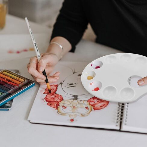 30 عبوة من لوحات صينية الطلاء، لوحة طلاء بلاستيكية مع فتحة إبهام، منصات طلاء بيضاوية للبالغين أو الطلاب لصف الرسم الحرفي in Kuwait