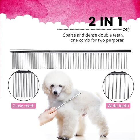 لوازم العناية بالقطط، مقص للعناية بالكلاب من الفولاذ المقاوم للصدأ 4CR، مقص للكلاب 6 في 1 للتزيين برأس مستدير آمن، مقص للعناية بالحيوانات الأليفة شديد التحمل للكلاب والقطط والأرانب والحيوانات الأخرى (وردي) in Kuwait