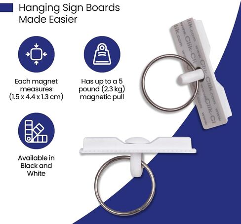 خطافات السقف ClikMagnet العادية - مغناطيسات قوية لتعليق العروض واللافتات والمزيد - مغناطيسات بوزن 5 رطل - عبوة من 20 قطعة، بيضاء in Kuwait