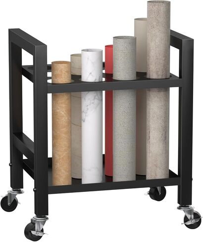 Blueprint Holder/Storage Rack, Metal Blueprint Rack Storage Cart with Wheels (White) in Saudi Arabia