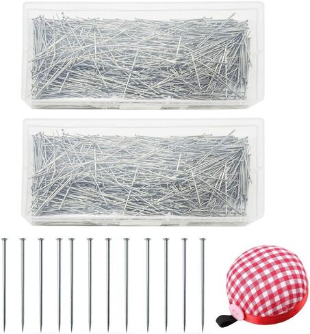 4000 Pieces Straight Pins, BetterJonny Stainless Steel Dressmaker Pins with Pin Cushion and Plastic Boxes Flat Head Satin Pin Sewing Pins for Jewelry Craft Sewing Projects in Saudi Arabia