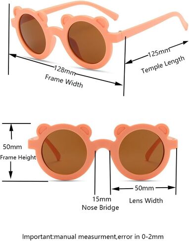 3 Pieces Girls Round Sunglasses UV400 Protection Kids Cute Suglasses for Girls Boys Age 3-12 Beach Outdoor Sports in Saudi Arabia