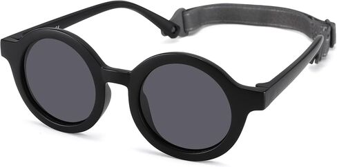 NULOOQ Bendable Polarized Baby Sunglasses with Strap Round Flexible for Infant Newborn & Toddler Age 0-24 Months in Saudi Arabia