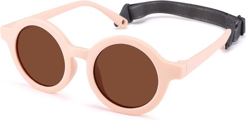NULOOQ Bendable Polarized Baby Sunglasses with Strap Round Flexible for Infant Newborn & Toddler Age 0-24 Months in Saudi Arabia