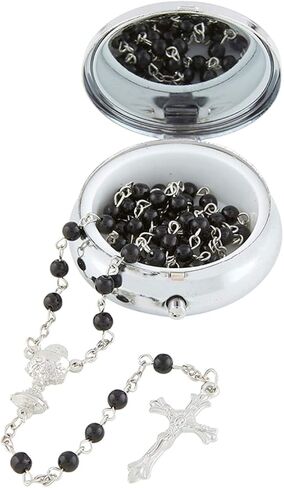 Needzo Boys Black Bread of Life First Communion Rosary with Case Gift Set, 18 Inch in Saudi Arabia