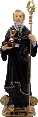Saint Benedict | Patron Saint of Students and Europe | Christian Home Decoration | 8" Tall | Great Catholic Gift for Baptism, First Holy Communion, Confirmation, Graduation and Housewarming in Saudi Arabia