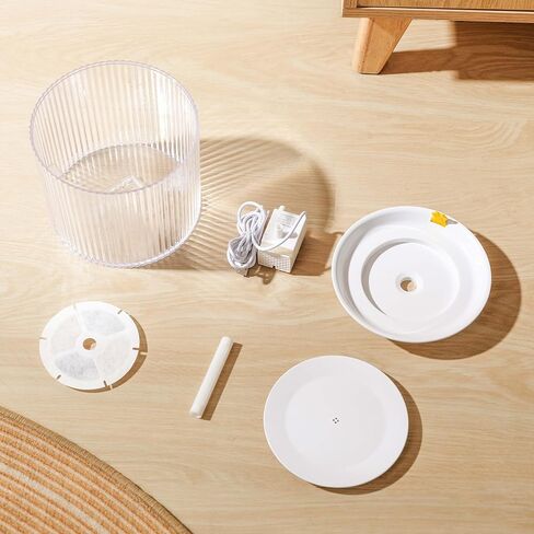 Cat Water Fountain, Automatic Ultra Silent Pet Dispenser 1.8L/63oz with 1 Replacement Filter for Cats and Small Dogs, Transparent. in Kuwait