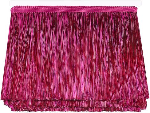 FINGERINSPIRE 11 Yard x 5.9 inch Tinsel Fringe Trim Medium Violet Red Metallic Foil Fringe Garland Tinsel Streamer Tinsel Garland Dance Costume Fringe Trimming for Wedding Birthday Party Decoration in Saudi Arabia