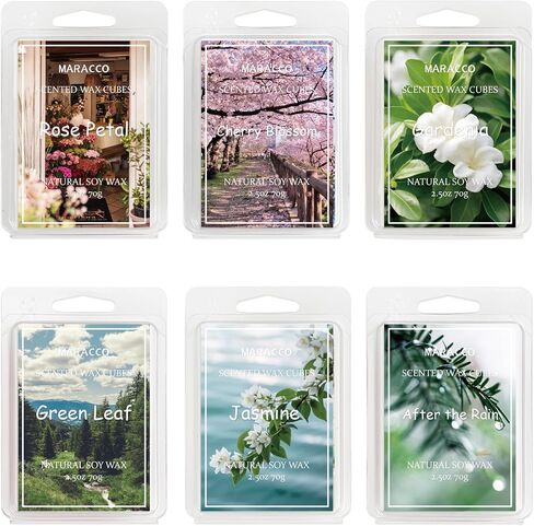 Scented Wax Melts, Soy Wax Cubes for Wax Warmer, Wax Melts Wax Cubes, 6 x2.5oz, Coconut Vanilla, Pineapple, Lemon, Lavender, Mango, Mint in Saudi Arabia