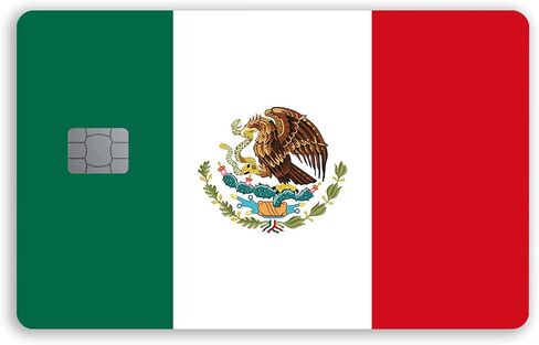 Mexican Flag Small Chip Credit Card Stickers Slim Waterproof Anti-Wrinkling Removable Vinyl Decals Debit Card Skin Cover in Saudi Arabia