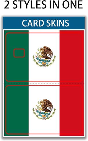 Mexican Flag Small Chip Credit Card Stickers Slim Waterproof Anti-Wrinkling Removable Vinyl Decals Debit Card Skin Cover in Saudi Arabia