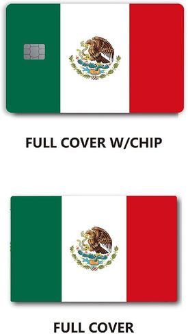 Mexican Flag Small Chip Credit Card Stickers Slim Waterproof Anti-Wrinkling Removable Vinyl Decals Debit Card Skin Cover in Saudi Arabia