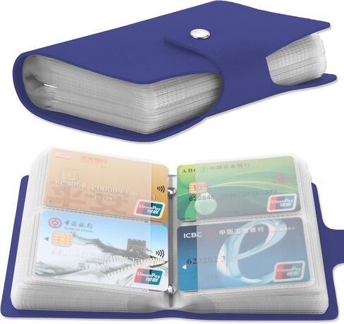 Leather Credit Card Holder, Business Card Organizer with 60 Card Slots, RFID Blocking Card Case for Storing and Preventing Credit Card or Business Card Loss (Black) in Kuwait