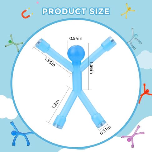 40 Pcs Humanoid Magnetic Toys Colorful Fridge Magnets Men, Mini Flexible Humanoid Colorful Magnetic Toy, Cute Magnets Fridge for Adults, Flexible Fridge Magnets for Boys Girls Gifts in Saudi Arabia
