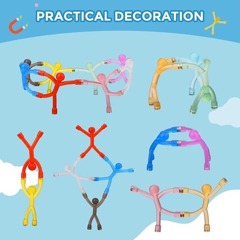 40 Pcs Humanoid Magnetic Toys Colorful Fridge Magnets Men, Mini Flexible Humanoid Colorful Magnetic Toy, Cute Magnets Fridge for Adults, Flexible Fridge Magnets for Boys Girls Gifts in Saudi Arabia