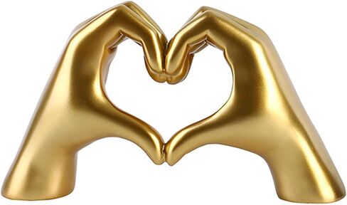 القلب الأيدي النحت الذهب ديكور المنزل شكل قلب لفتة التماثيل الديكور الفن الحديث التماثيل لرف الكتب الجدول غرفة الديكور in Kuwait