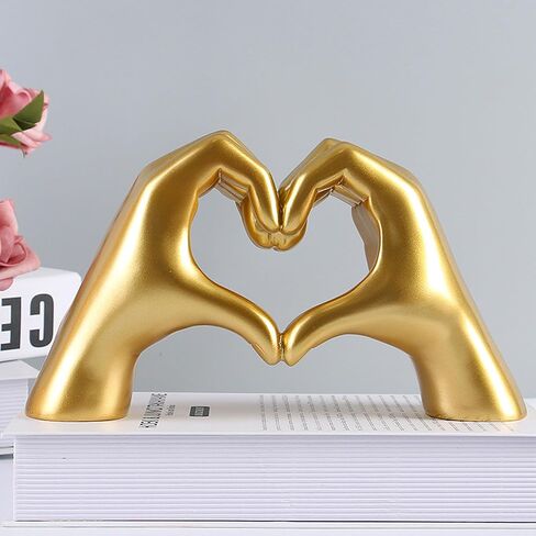 القلب الأيدي النحت الذهب ديكور المنزل شكل قلب لفتة التماثيل الديكور الفن الحديث التماثيل لرف الكتب الجدول غرفة الديكور in Kuwait