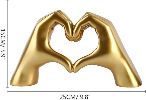 القلب الأيدي النحت الذهب ديكور المنزل شكل قلب لفتة التماثيل الديكور الفن الحديث التماثيل لرف الكتب الجدول غرفة الديكور in Kuwait