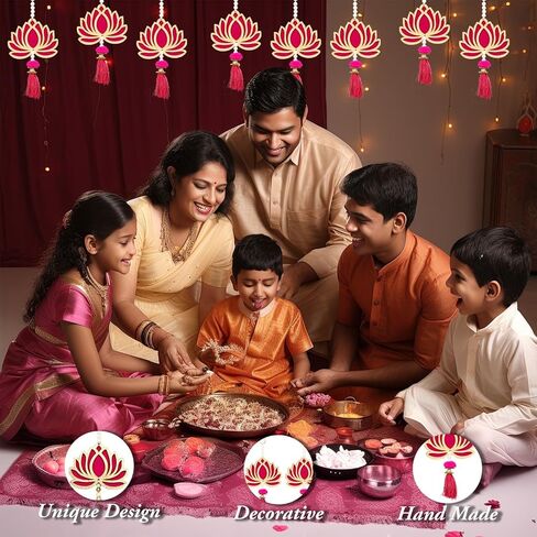 Lotus Hangings Garlands Floral Wall Hangings for Temple Decor Pooja Room Decoration Items Back Dropper Showpiece for Home Decor in Kuwait