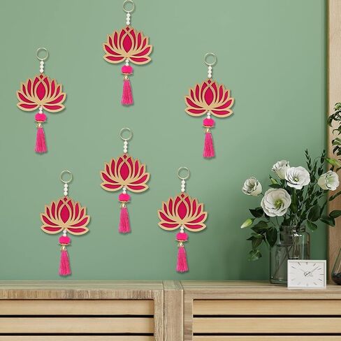 Lotus Hangings Garlands Floral Wall Hangings for Temple Decor Pooja Room Decoration Items Back Dropper Showpiece for Home Decor in Kuwait