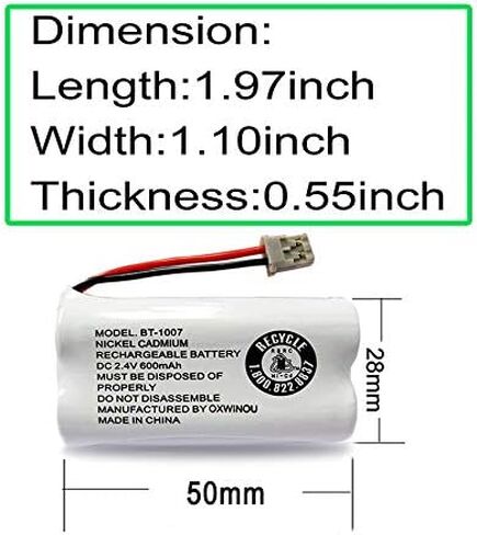 بطارية BBTY0651101 متوافقة مع Uniden BT1007 BT-1007 BT904 BT-904 BT1015 BBTY0460001 BBTY0510001 BBTY0624001 BBTY0700001 HHR-P506، HHR-P506A هاتف لاسلكي (حزمة من 4) in Kuwait