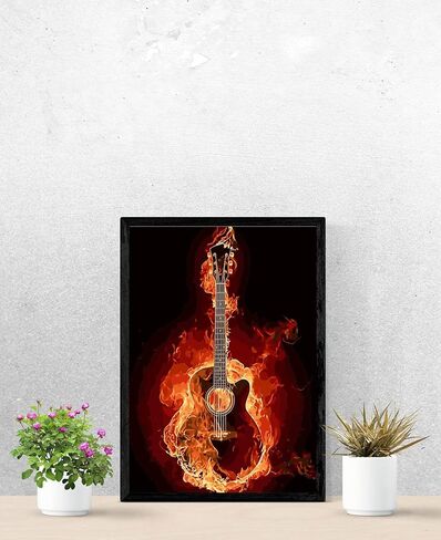 DoMyArt Paint by Number Kit On Canvas for Adults Beginner DIY Acrylic Painting Guitar Music 16X20 Inch in Kuwait