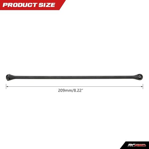RCAWD CVD Driveshaft Dogbone 201mm #45 Steel ARA310924 لـ Arrma Kraton 8S BLX RTR EXB أجزاء ترقية الأسطوانة (أسود) in Saudi Arabia
