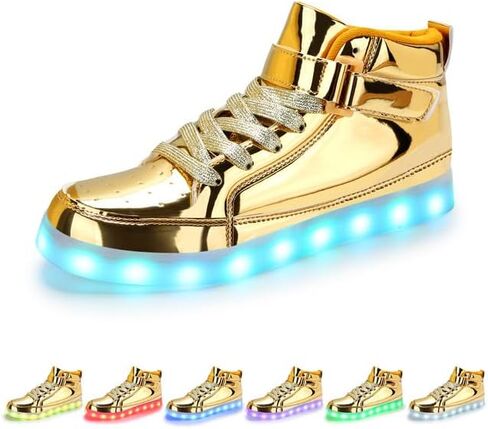 أحذية Padgene النسائية الرجالية المضيئة بإضاءة LED للجنسين أحذية رياضية مضيئة وامضة مع شحن USB ورباط للأزواج أحذية الرقص in Kuwait