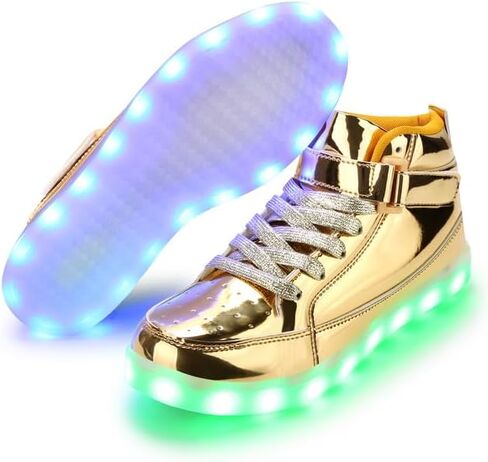 أحذية Padgene النسائية الرجالية المضيئة بإضاءة LED للجنسين أحذية رياضية مضيئة وامضة مع شحن USB ورباط للأزواج أحذية الرقص in Kuwait