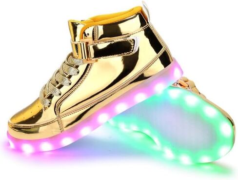 أحذية Padgene النسائية الرجالية المضيئة بإضاءة LED للجنسين أحذية رياضية مضيئة وامضة مع شحن USB ورباط للأزواج أحذية الرقص in Kuwait